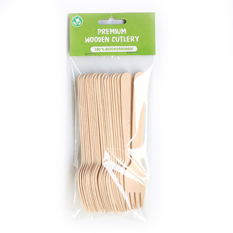 160mm Wooden Disposable Spoon With Headboard Package