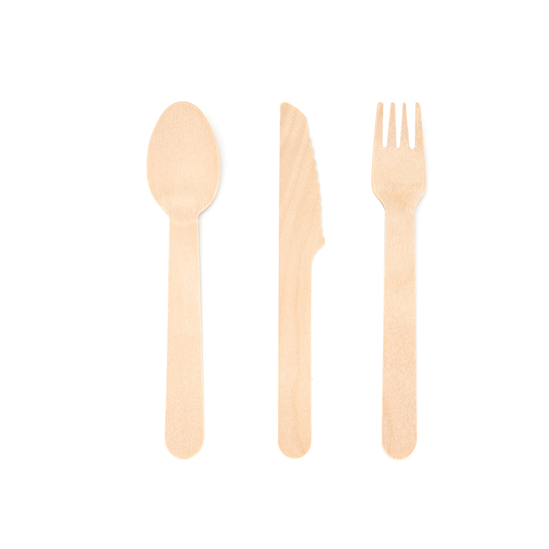 140mm Disposable Wooden Cutlery Set