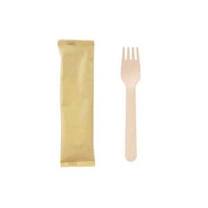 160mm Individually Wrapped Biodegradable Wooden Disposable Fork